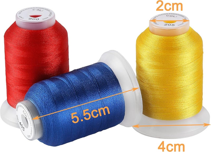 New brothread 50 Spools Embroidery Machine Thread Kit Including 40 Colors+8 Variegated Colors+2 Metallic Colors are Compatible with Janome Singer Pfaff Husqvarna Embroidery Sewing Machines - Image 4